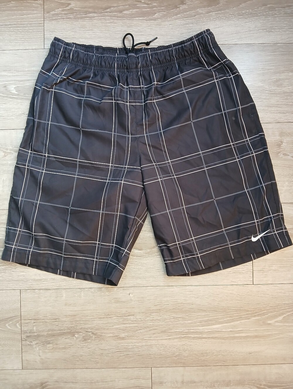 Nike Men's Black Plaid Performance Shorts